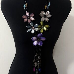 Multicolor Flower Statement Necklace - Women Jewelry
